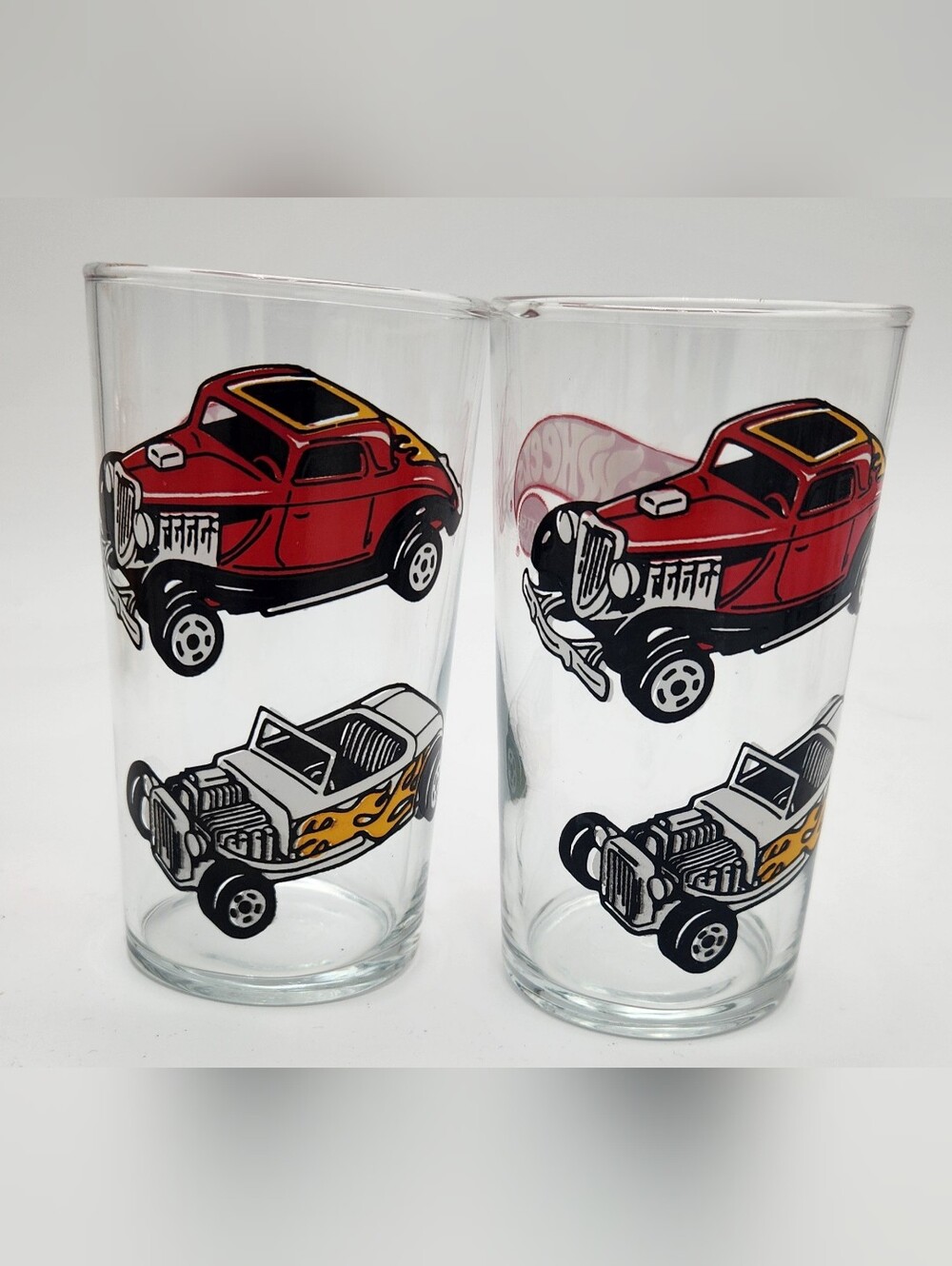 🔥Vintage HOT WHEELS Glass Tumbler - Set of 2 🔥 1980'S